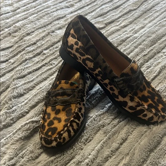 G.H. Bass & Co. Leopard Print Penny Loafers - Brown & Black - Picture 5 of 6